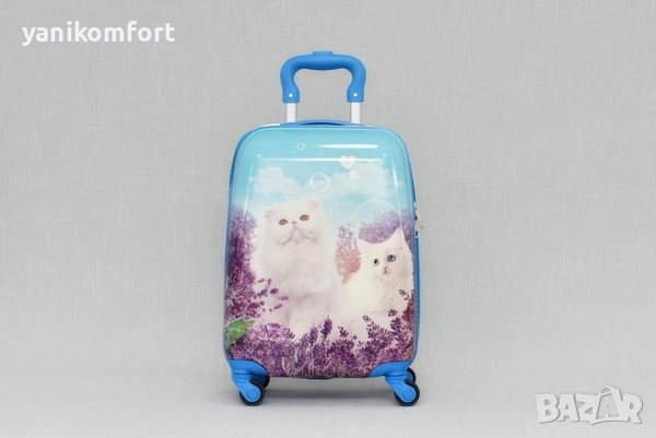 Детски куфар за пътуване – ръчен багаж за самолет с 360° колелца, снимка 6 - Куфари - 54242658
