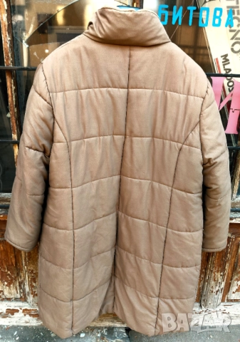 Топло и кокетно 3/4 кожухче от естествена кожа Дълго черно манто от телешки бокс Кужух с дължина 3/4, снимка 7 - Палта, манта - 52707382