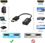 Rankie DisplayPort към HDMI адаптер, HDTV конвертор с 4K резолюция, черен, снимка 7