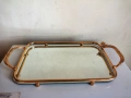 Прекрасен Огледален Позлатен Поднос, снимка 1