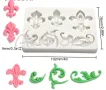 Fleur De Lys Флер лого Де Лис Хералдическа лилия орнамент силиконов молд форма фондан шоколад гипс , снимка 2