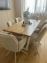 трапезна маса масив дъб с метални крака , снимка 5