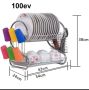 Метален сушилник Rosberg за чинии и чаши с 2 странични сушилника за чаши и прибори, снимка 2