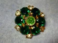 СТАРА ПОЗЛАТЕНА МЕДНА СКЪПОЦЕННА БРОШКА с ИСКРЯЩИ КАМЪНИ ОЛИВИН и ЦИРКОН 50200, снимка 7