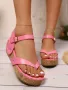 Дамски сандали номер 38 дължина на стелката 24 см в розово в наличност , снимка 1