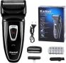 Тример за мъже Kemei KM-8013 с миеща се глава, Черен, снимка 4