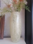 Стъклена ваза ръчно нанесен декор, лак 26 см, снимка 4
