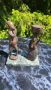 Африканско семейство от абанос на мраморен постамент, снимка 1 - Статуетки - 45597073