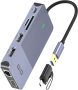 GIQ USB докинг станция USB C HUB USB 3.0 към двоен HDMI VGA адаптер Троен дисплей USB C, снимка 1
