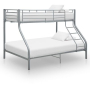 vidaXL Рамка за двуетажно легло, сива, метал, 140x200 см/90x200 см（SKU:287904