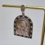 Сребърен медальон 925 "Дева Мария" с фианити, снимка 1