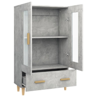 Висок шкаф, бетонно сив, 70x31x115 см, инженерно дърво, снимка 5 - Шкафове - 45017622