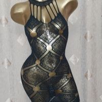 XS/M Черна еластична рокля на мрежа , снимка 2 - Рокли - 45898038