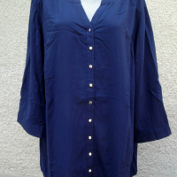 5XL Нова тъмно синя риза  Sheego, снимка 2 - Ризи - 44963018