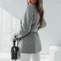 Елегантно палто с копчета в сиво  , снимка 2 - Палта, манта - 45414771