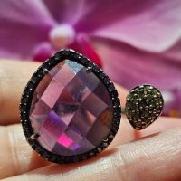 Красив сребърен пръстен с Пурпурен Аметист , снимка 6 - Пръстени - 45113345