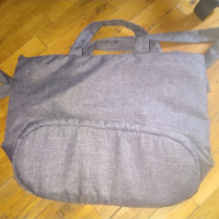 Сива маркова чанта Лорелли за през рамо промазан плат нова 43х32х15см, снимка 4 - Чанти - 44943510