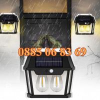 2 броя Декоративна сензорна соларна лампа с 2 крушки, соларен фенер, снимка 1 - Соларни лампи - 45217105