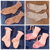 Плетени бебешки шапки, ръкавички, терлички, снимка 5 - Бебешки чорапи - 45222713