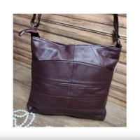Стилна дамска чанта от естествена к. с дълга дръжка за рамо 28/28см, снимка 4 - Чанти - 44994356
