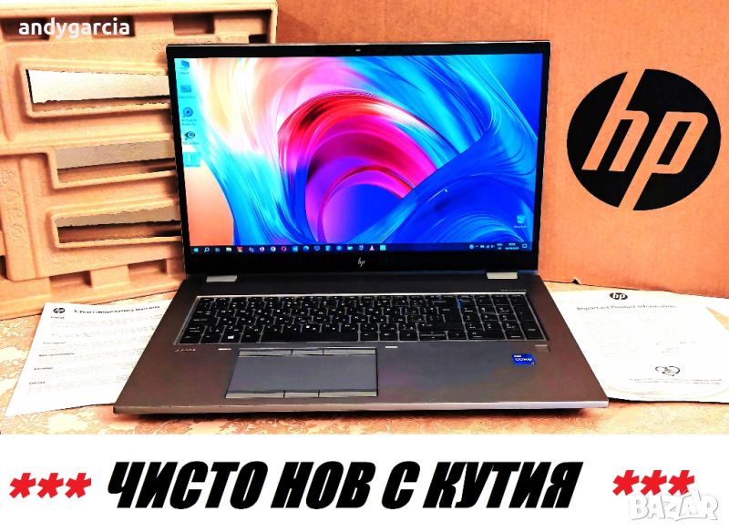  HP ZBook Fury 17 G7/17.3 FullHD IPS/Core i7 10850H/NVidia RTX 3000 6GB/32GB RAM/512GB SSD NVMe/ НОВ, снимка 1