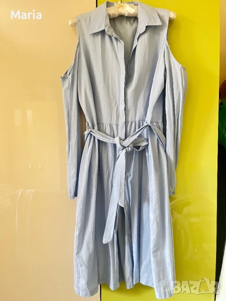 Рокля уникална памучна с много интересни ръкави, снимка 1