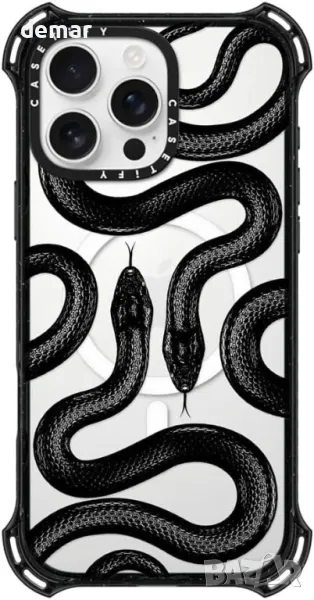 Калъф CASETiFY Bounce за iPhone 16 Pro Max - Black Kingsnake, снимка 1