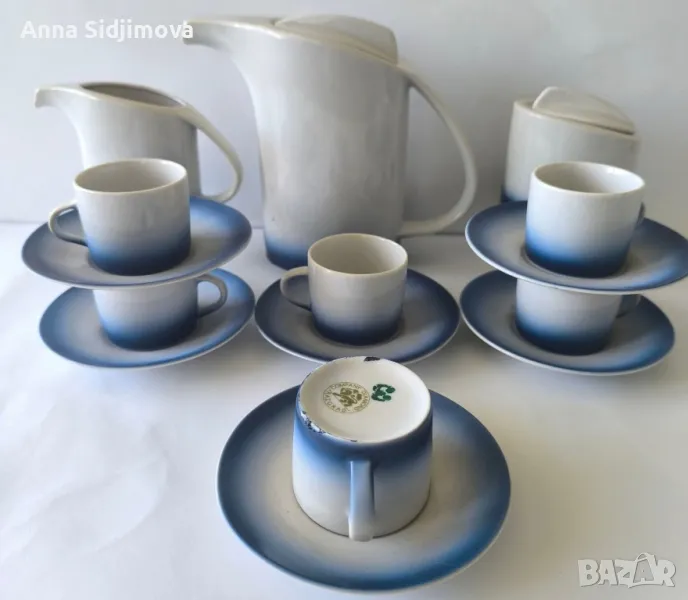 Български порцелан сервиз за кафе , снимка 1