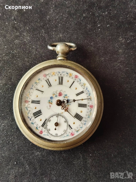 Швейцарски джобен часовник 1900г. с посребрени капаци - с ключе - ПЕРФЕКТЕН - ПРОМОЦИЯ, снимка 1