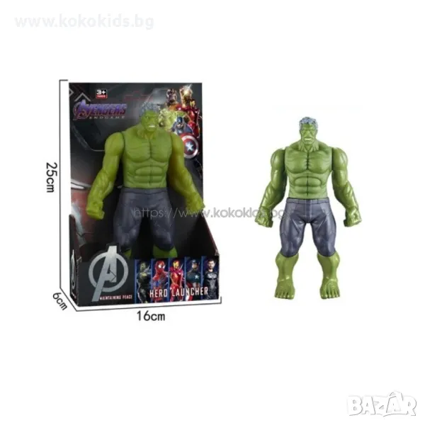 ГУМЕНА ФИГУРА HULK AVENGERS - ХЪЛК , 25 СМ., снимка 1