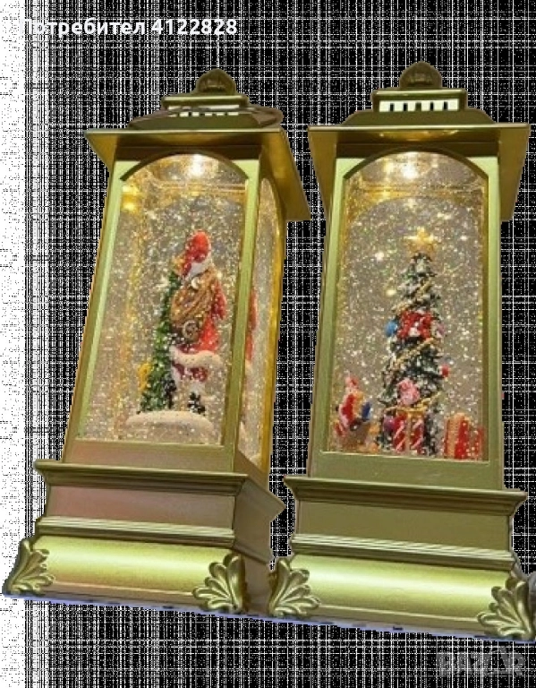 златист Коледен фенер, снимка 1