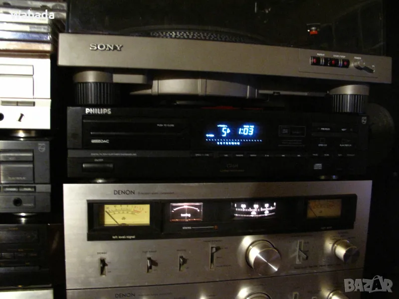 CD player Плейър Philips CD 614 черен, отличен, TDA1543 дак (1990-92), снимка 1