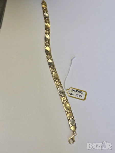 Мъжка гривна бяло и жълто злато 585/14к 8.73гр, снимка 1