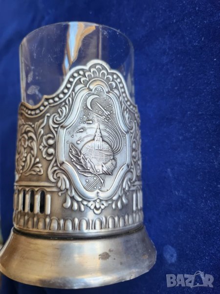 подстакан : Спутник- 2 бр. и Бусины малые, и к-т 6 лъжички "Classic"- посребрен мелхиор, снимка 1