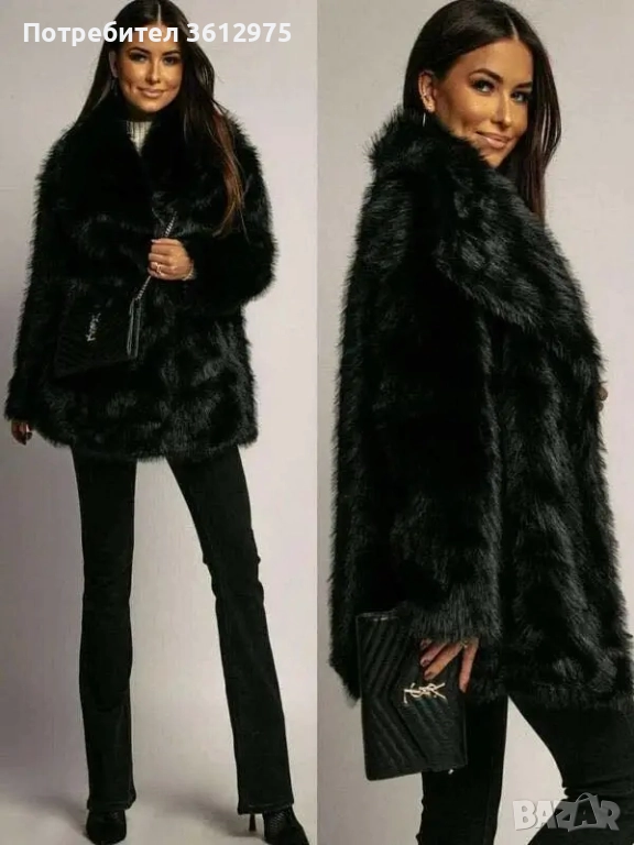 Дамско черно палто, снимка 1