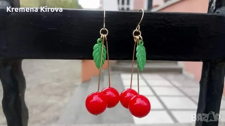 Обеци череши. Бижута Луди гъби., снимка 1