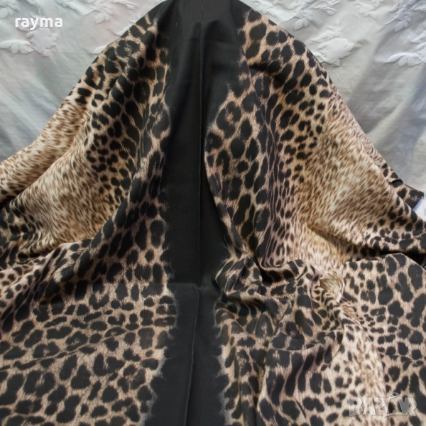 Плат Just Cavalli деним принт леопард 180х160см, снимка 1