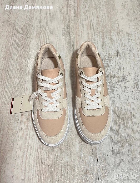 TOMMY HILFIGER LEATHER COURT SNEAKER ROSE, снимка 1