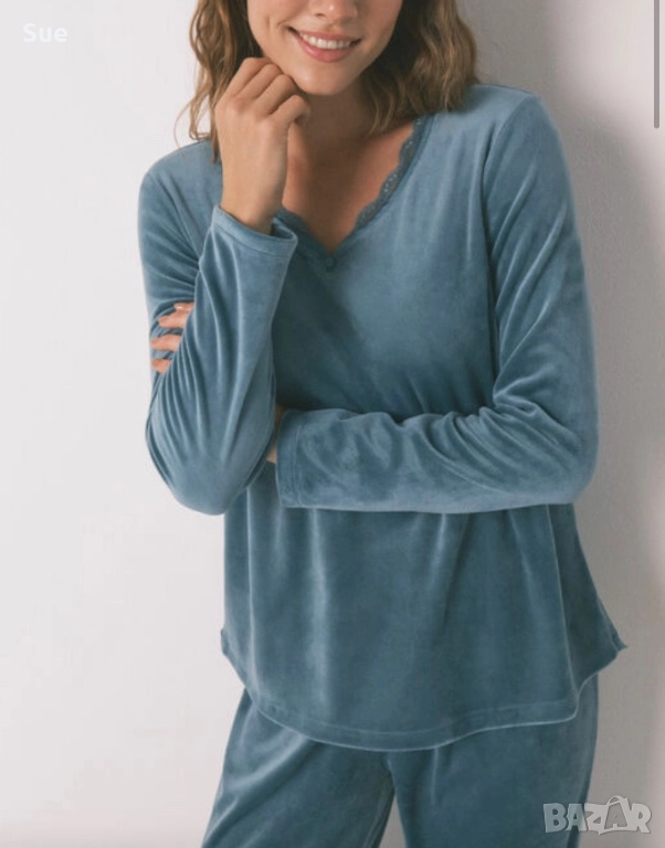 Чисто Нова Зимна Синя Дамска Пижама Women’Secret Размер M тюркоаз, снимка 1