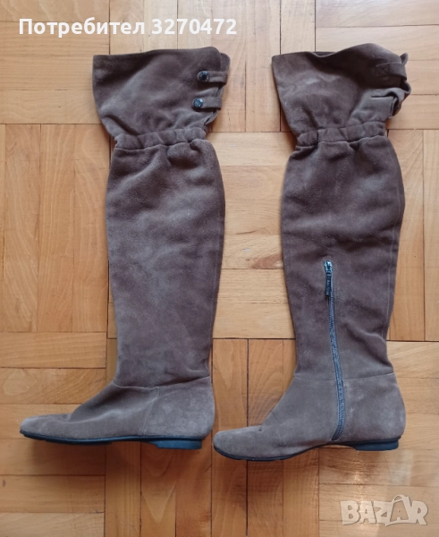 Calvin Klein Оригинални дълги ботуши естествен Велур размер 37, снимка 1