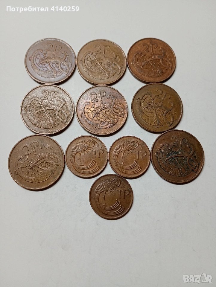 ИРЛАНДИЯ МОНЕТИ 2 ПЕНСА 1971 Г 1 ПЕНИ 1980 Г , снимка 1