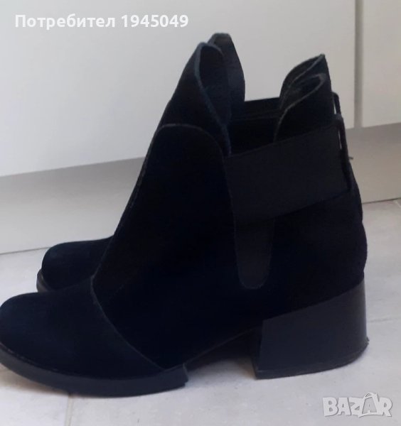 Дамски боти - 37 номер (естествен велур), снимка 1