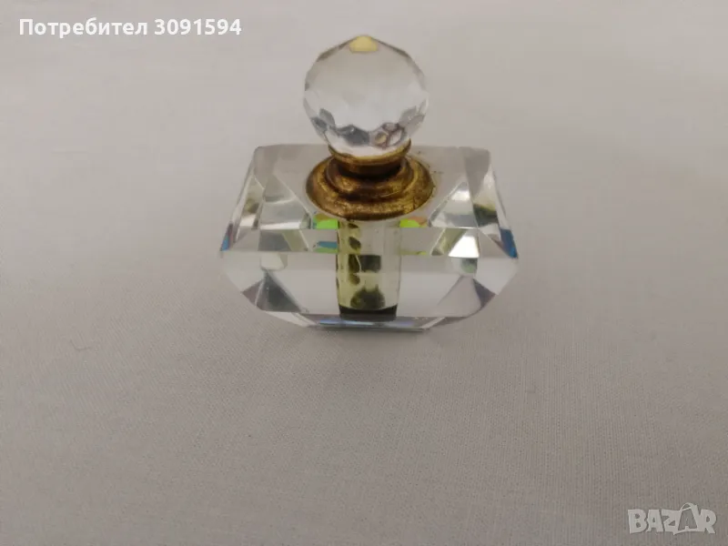 Старо  колекционерско кристално шише за парфюм , снимка 1