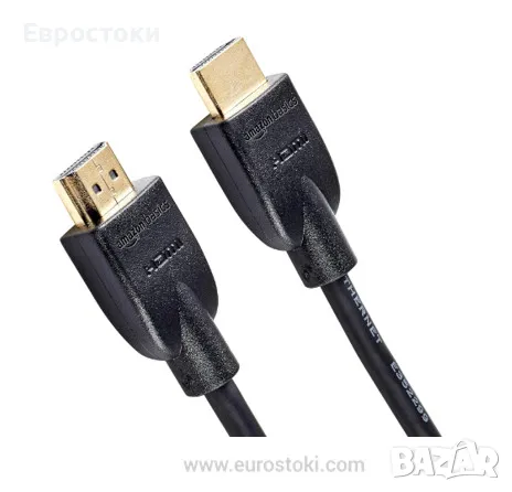 Amazon Basics 4K HDMI кабел 0.9 метра, мъжки към мъжки, 18Gbps висока скорост с Ethernet, 4K@60Hz, снимка 1