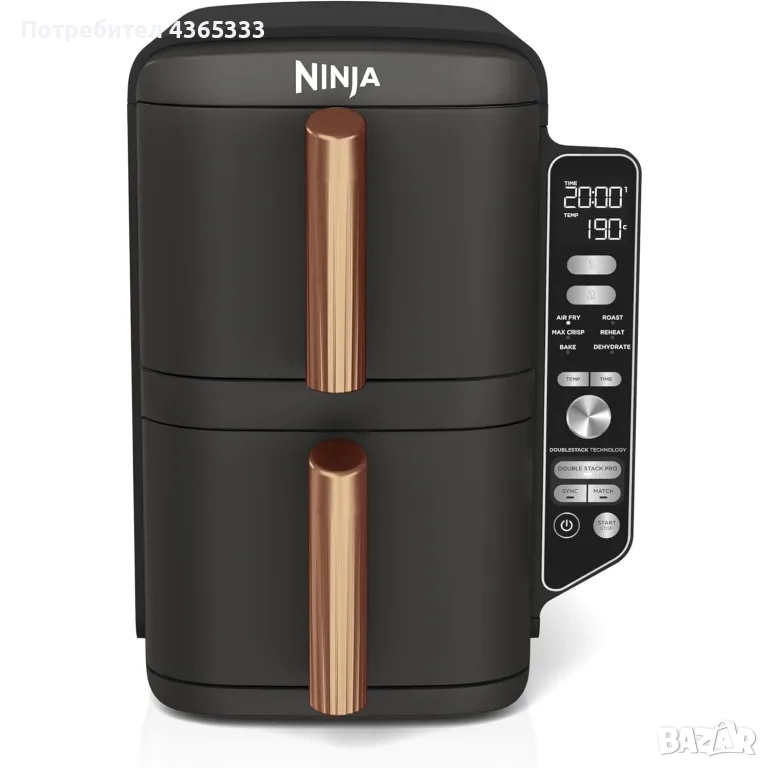 Фритюрник с горещ въздух Ninja Double Stack XL Air Fryer 9.5L (SL400EUCP), снимка 1