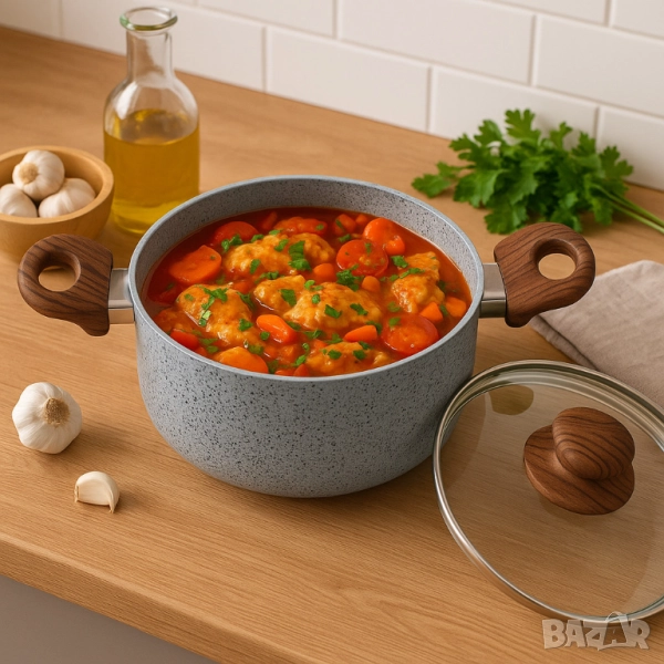 Тенджера Voltz Siena, Мраморно каменно керамично покритие, снимка 1