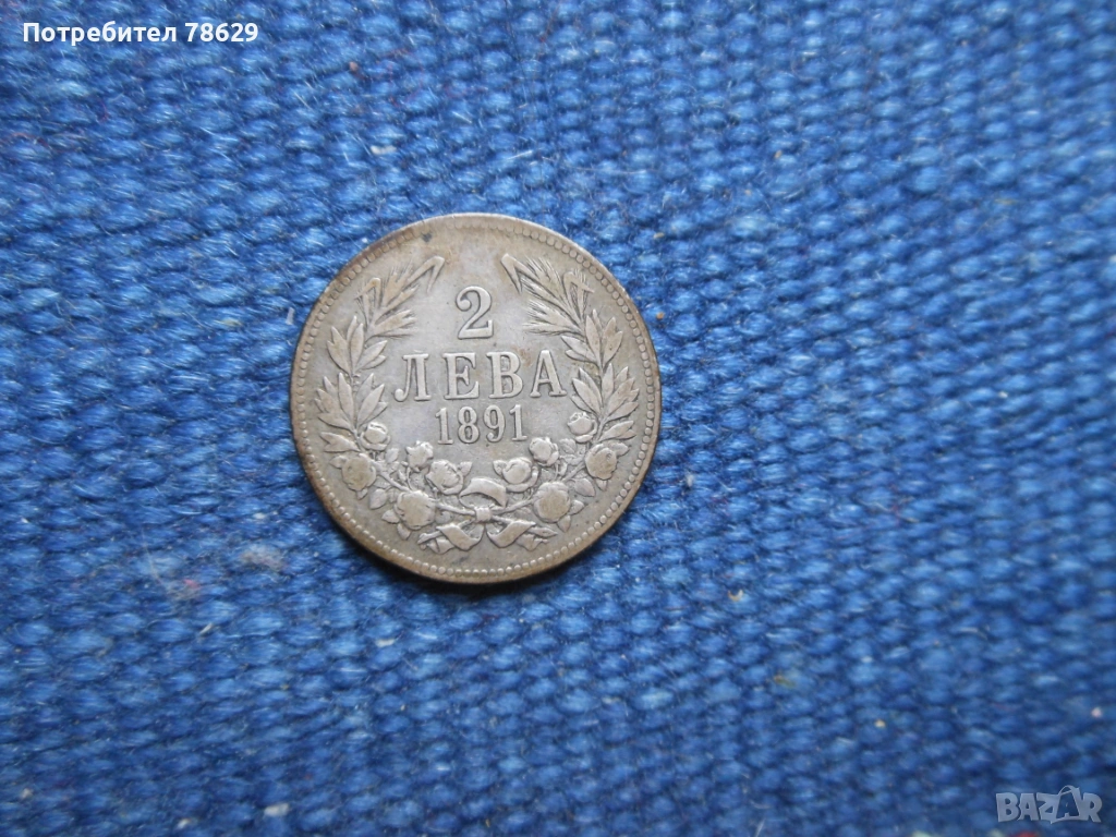 2 ЛЕВА ОТ 1891 Г. - СРЕБРО, снимка 1