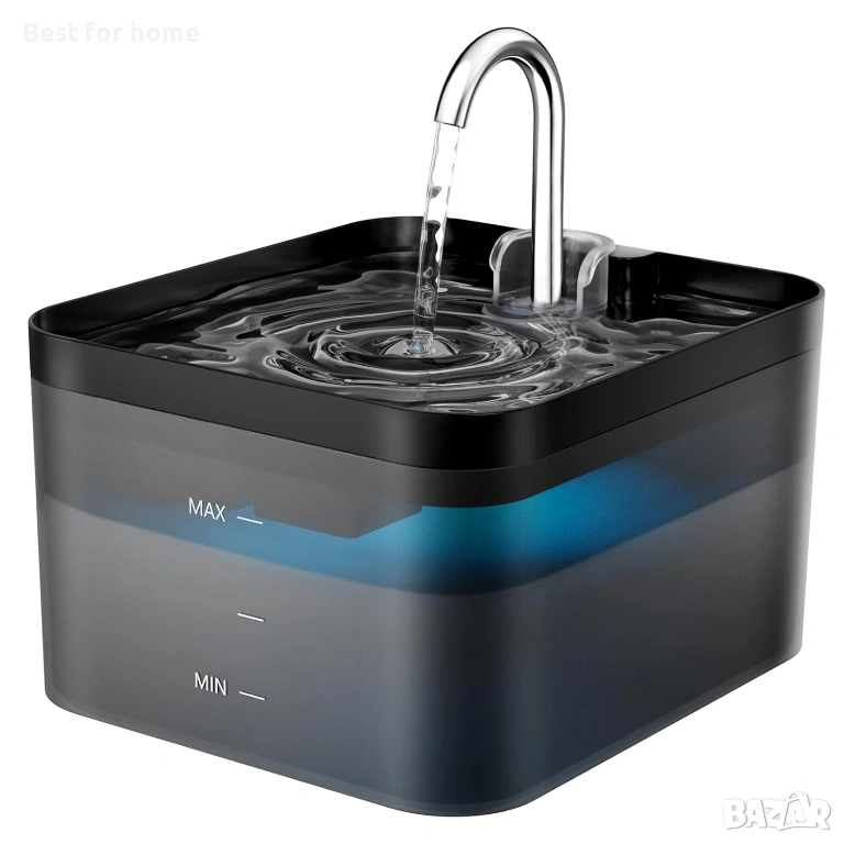 Автоматичен фонтан за котки и кучета – 2.2L капацитет, супер тих, дизайн „Чешма“ и 4-степенна филтра, снимка 1