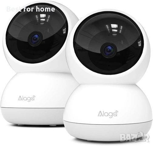 Alaga Вътрешни охранителни камери, 3K 5G и 2.4G WiFi, съвместима с Alexa и Google Assistant, 2 броя