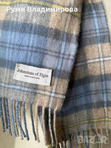 Мъжки, кариран шал от Johnstons of Elgin, снимка 3 - Шалове - 53508384